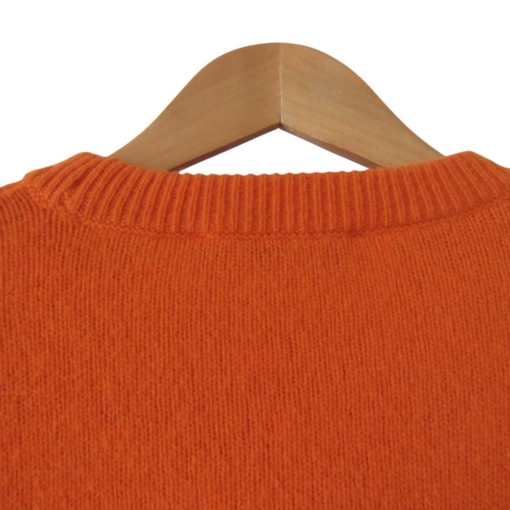 Zara Orange Cashmere Wool Sweater Small Crewneck Classic Colorful Preppy Knit - Picture 6 of 8
